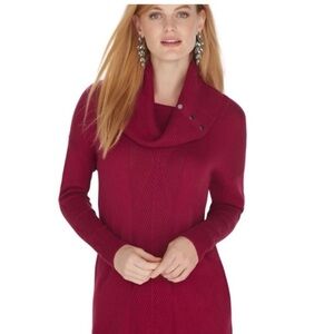 White House Black Market WHBM red sweater Size small cowl neck tunic
